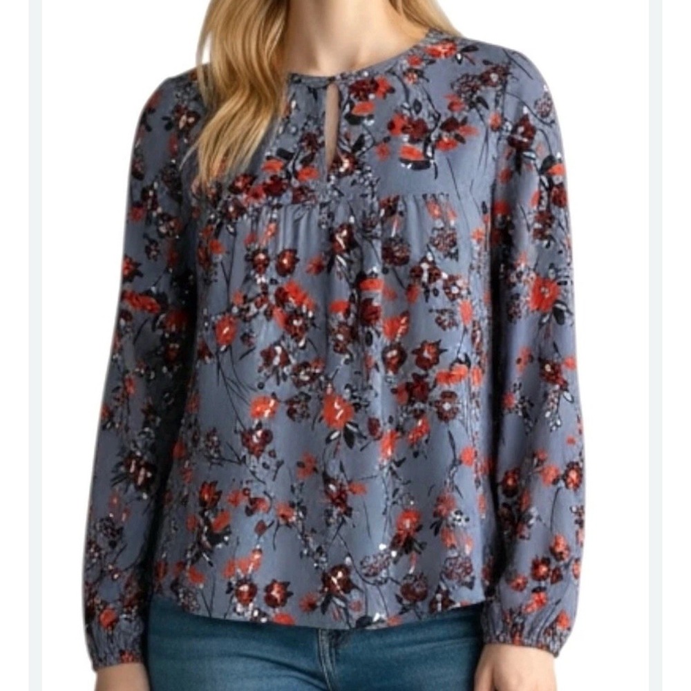 Abercrombie & Fitch Blouse S Floral Cold Shoulder Keyhole Archive Boho